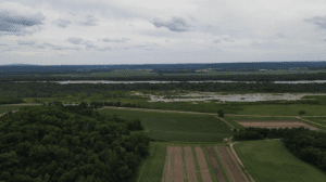 Wisconsin Riverway Valley, aerial view.